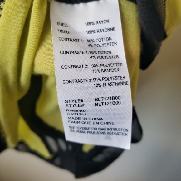 Blanc Noir womens yellow & black tank top - Picture 7 of 11